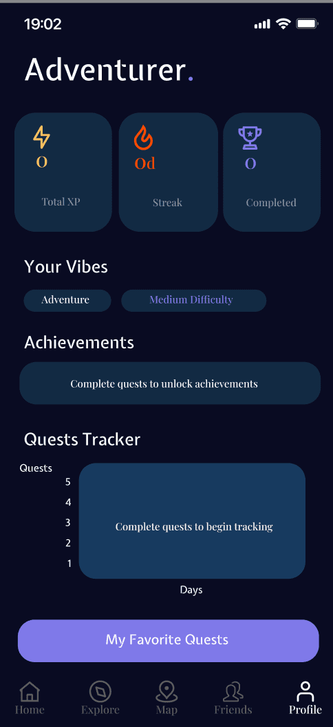 SideQuest profile — after redesign